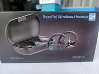 Box of BassPal Wireless Headset U1 showing product image with headphones and charging case.