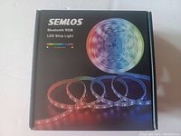 Top of box showing SEMLOS branding and image of RGB LED strip light.