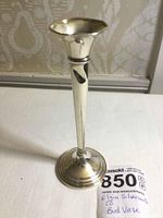 Clear front profile image of the sterling silver bud vase showing its overall shape and base.