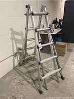 Full view of ladder in A-frame position