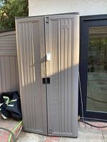 Front view of closed double-door cabinet