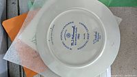 Back of a Hummel collector plate showing Goebel and Hummel markings, year 1985, made in West Germany