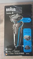 Front of Braun Series 5 electric shaver box showing model and features