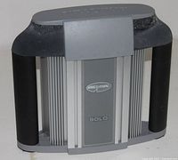 Brunton Solo portable power source showing front and side grips, housed in a molded case.