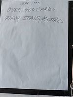 Handwritten note indicating over 400 cards from Leaf 1993 with many stars and multiples.