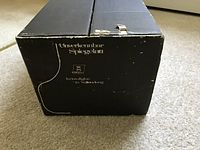 Original black box for six Unverkennbar Spiegelau stemmed crystal glasses with logo and German text.