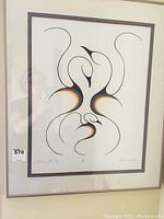 Full view of framed print showing matting, frame and overall condition