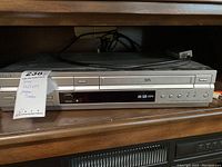 Front view of Sony combo DVD/VHS player with note showing model and untested status.