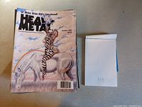 Stack of Heavy Metal magazines with note showing quantity 46