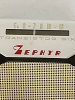 Close-up of tuning display showing frequencies 5.4 through 16 and brand name Zephyr