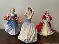Front view of all three figurines