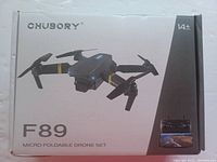 Box of Chubory F89 Micro Foldable Drone Set with image of drone on front and age recommendation 14+