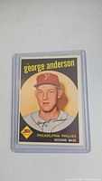 Front side of the 1959 Topps #338 Sparky Anderson rookie card showing portrait and card details
