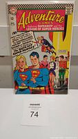 Cover photo of Adventure Comics #350 featuring Superboy and the Legion of Super-Heroes with bright colors and visible price of 12 cents.
