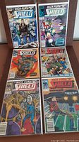 Six Nick Fury Agent of S.H.I.E.L.D. comic books, arranged in two rows of three, showing detailed colored cover artwork featuring characters and action scenes.