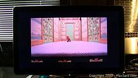 TV screen showing playback from DVD player, demonstration of working screen