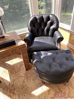 Chair and ottoman in room setting showing overall appearance