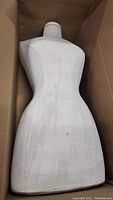 Top view of a female torso mannequin showing texture and shape
