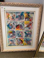 Full view of the framed print showing the abstract artwork along with the decorative frame.