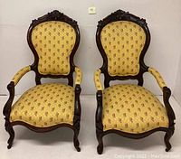 Front view of both chairs showing overall style and pairing