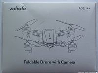 Box of ZuhaFa foldable drone with camera, age recommendation 14+