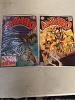 Anthro Comic Books No. 4 and No. 5, showing front covers with vintage 12 cent price and condition details.