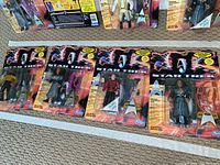 Set of five Star Trek Generations action figures in original blister packaging laid out side-by-side.