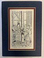 Full view of signed limited edition print by Marlin Benoit featuring two oil workers.
