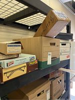 Shelf view showing Fastrak track box, Faller and Campbell Scale bridge boxes