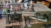 Full profile image of the Shopsmith wood lathe showing main body, motor, and working table.