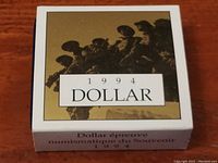 Box with 1994 Dollar and sepia image of soldiers