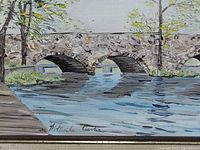 Close-up of the bottom left corner showing the artist's signature 'Martha Carter' on the oil painting.