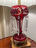 Lamp body and hanging crystal prisms on brass feet