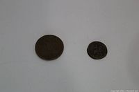 Front view of both coins on white background, showing relative sizes