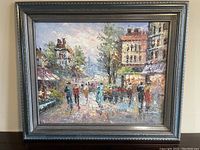 Framed Marie Charlot oil painting showing full artwork and frame.