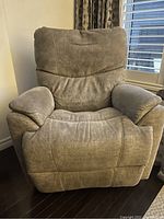 Front view of recliner in upright position