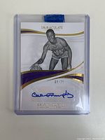 Front side of the 2019 Panini Immaculate Calvin Murphy autograph card, showing the player image, autograph in blue ink, and numbering 08/25.