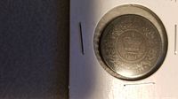 Reverse side of the 1861 Nova Scotia one cent coin showing crown, date 1861, and ornate border