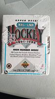 Front view of unopened 1991-1992 Upper Deck NHL Hockey High Number Series factory set box, showing logo and set details