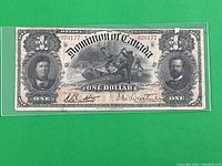 Full obverse view of the banknote on green background