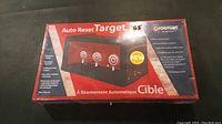 Front box of new Crosman Auto Reset Target G5 showing three circular targets and branding