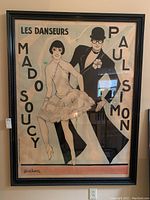 Full frontal view of framed print showing dancers and frame