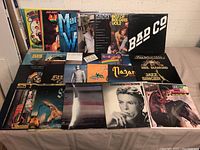 Photo of mixed vinyl LP record albums including The Cleveland Show soundtrack, Bob Marley, Elton John Madman, Kenny Greatest Hits, Bee Gees Best Of Vol 2, Bad Company, and others.