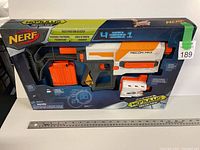Nerf Modulus Recon MKII blaster fully boxed, showing accessories and branding on the packaging.