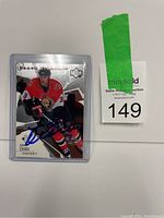 Front view of the Zdeno Chara signed hockey card showing the player's image, team, and autograph clearly inside a protective plastic case.