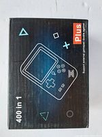 Front of box showing handheld console illustration and '400 in 1 Plus' text