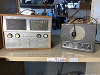 Front view of Airline radio receiver Model GSL-1079A and Lector Tuner Model LT4 on shelf