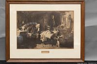 The framed antique print titled 'The Doctor' showing the entire artwork and frame with visible age wear.