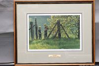 Full view of the framed Robert Bateman print showing children near a fence in outdoor setting.