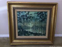 Front view of framed painting showing full composition and frame